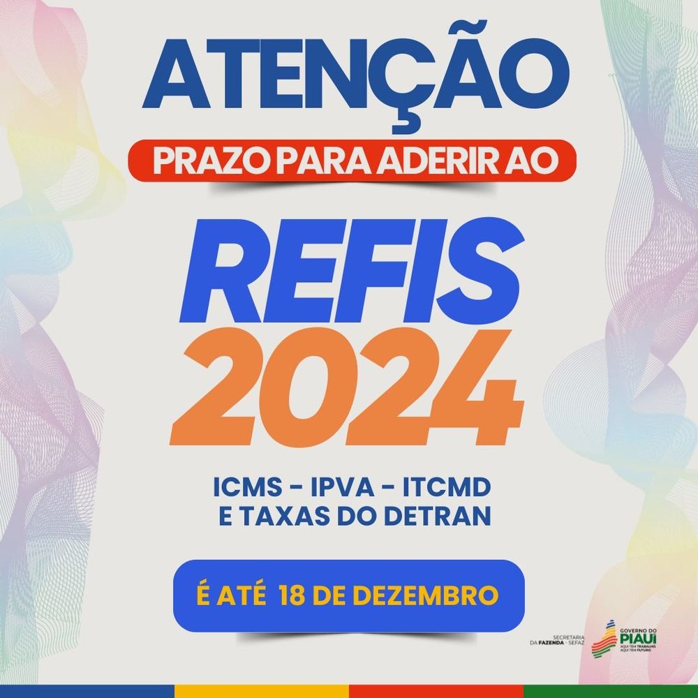 Contribuintes têm até 18 de dezembro para regularizar débitos com descontos de até 95% no Refis 2024